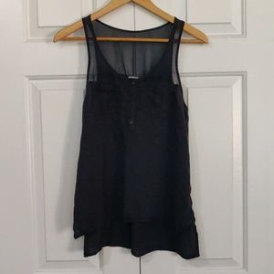 Sheer Panel Tank Top